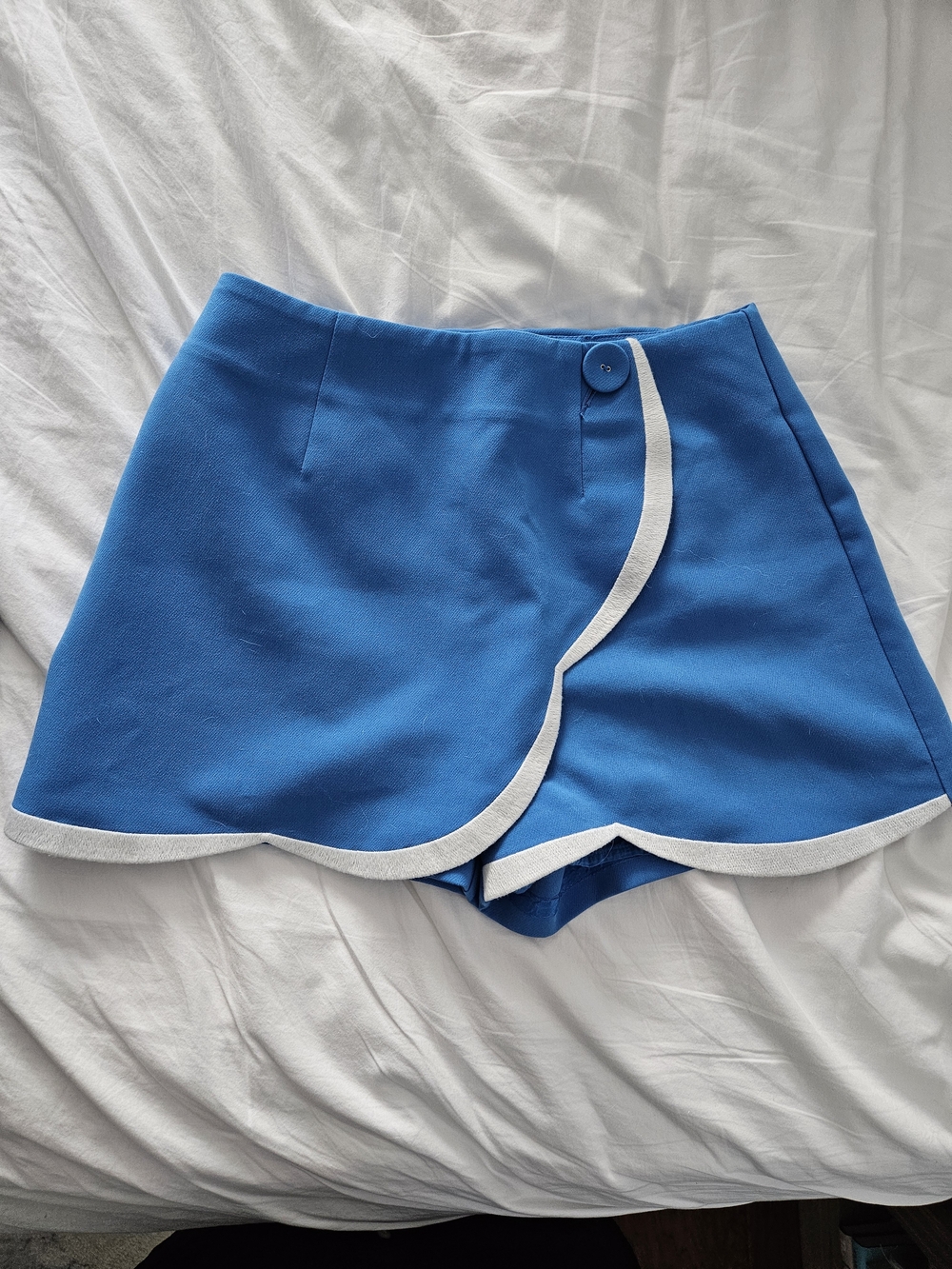 Maeve Blue Skort with White Scallop Trim